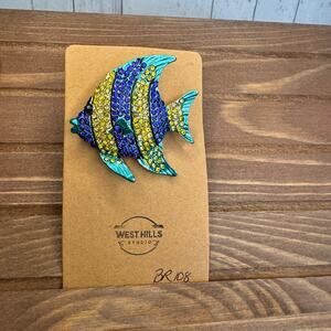 Blue Clown Fish Angel Fish Pin Ocean Jewelry Brooch Fashion Jewelry FAST SHIP